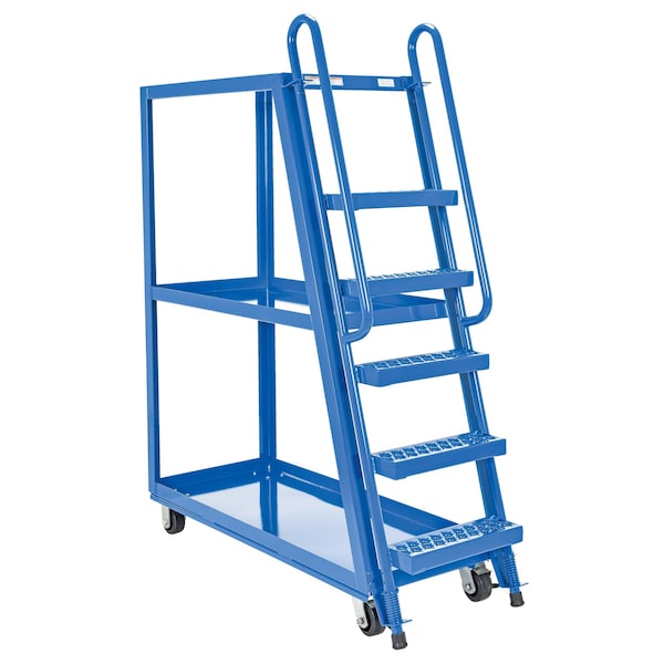 Vestil Steel High Frame Cart W/ Mold On Rubber Casters, 56-1/8" x 21-7/8" x 73-1/16", 1000 Lb Cap, Blue SPS-HF-2252 - main